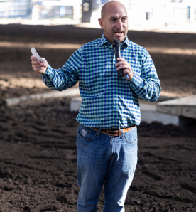 Man talking in microphone